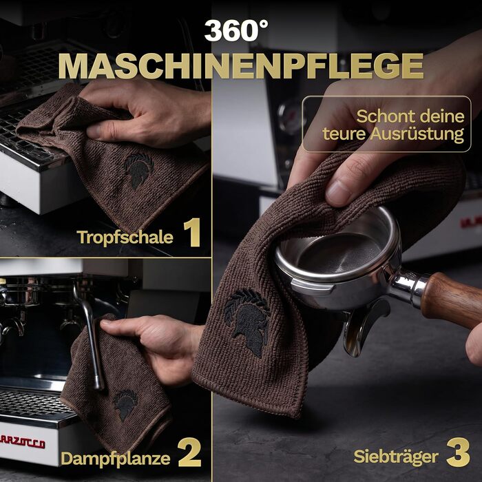 Набір серветок з мікрофібри для бариста Barista Legends, коричневі, 30 x 30 см, 8 шт.