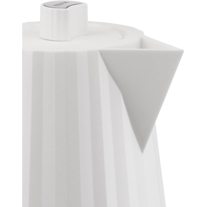 Alessi Plissé Electric Kettle - 2400W, 1.7L, White Thermoplastic Resin Kettle with European Plug