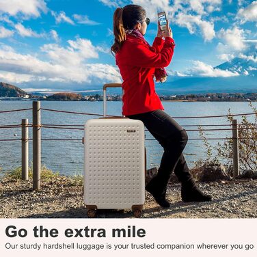 Чохол-валіза KONO, валіза-чемодан, ручна валіза 75x48x29 см, ABS пластик, з TSA замком, білий