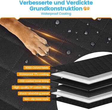 Водонепроникний захист для заднього сидіння авто: килимок для собак з боковими бар'єрами та віконцем, універсальний, анти-царапин, захист сидіння