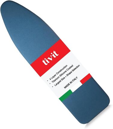 Padded Premium Ironing Board Cover with Titan Silicone Coated Technology, with Thick Multi Padding in Various Sizes 15 x 48 inches Blue