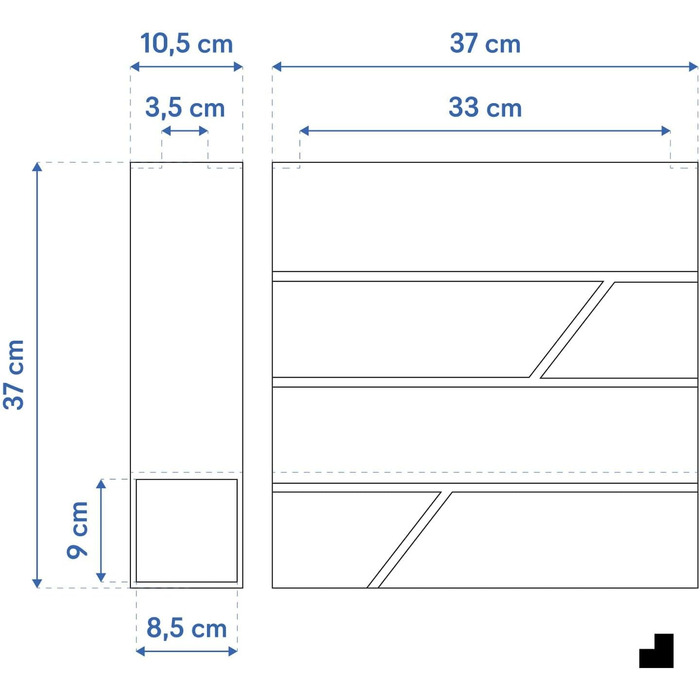 Поштовий ящик для газет Anthrazit з іменним шильдиком Julia Standard - настінний, порошкове покриття RAL 7016, 37x37 см