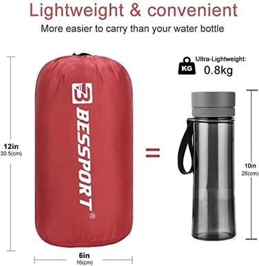 Bessport Camping Blanket, Picnic Blanket Sand-Resistant Camping Blanket, Warm Outdoor Picnic Blanket Fleece 200 x 145 cm - for Outdoor, Picnics, Camping, Travel, Patio, and Home Use (Red)
