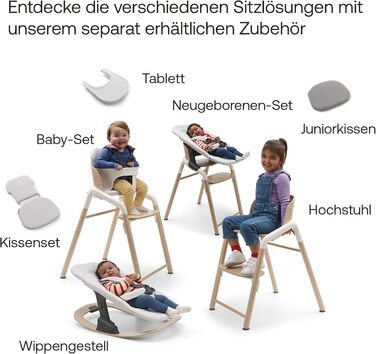 Bugaboo Giraffe подушка для стільчика, м'яка сіра подушка з міцної тканини для дитячого стільчика, для дітей, що ростуть