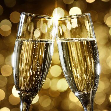 Набір келихів для шампанського Crystalia Luxus, 6 шт., 190 мл, без свинцю, придатні для миття в посудомийній машині