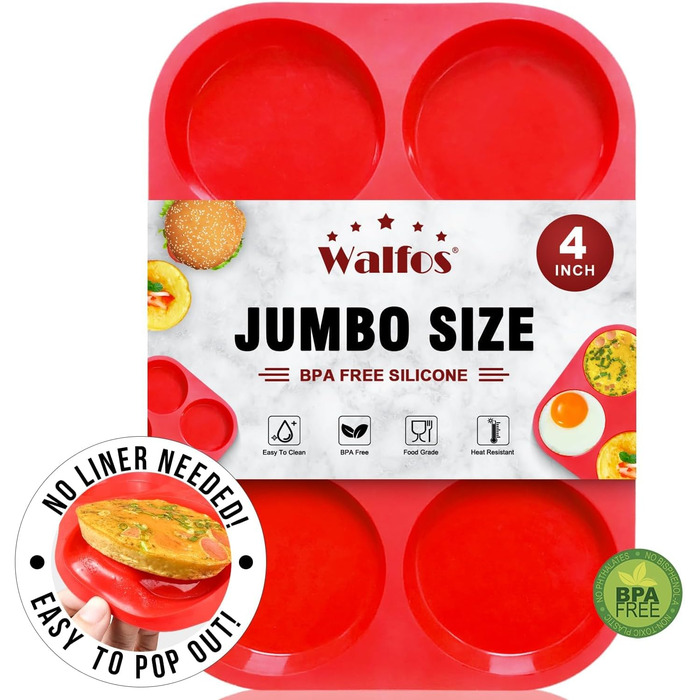 Premium Silicone Yorkshire Pudding Tray, Non-Stick Muffin Top Baking Mold, Muffin Tops and More, Food Grade and BPA-Free (1 Silicone Muffin Top Pan)