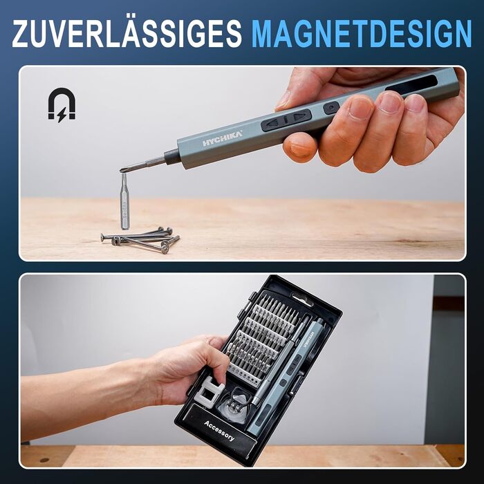 Електричний прецизійний викрутковий набір HYCHIKA 62-в-1 для ремонту електроніки: телефонів, планшетів, Xbox, камер, годинників