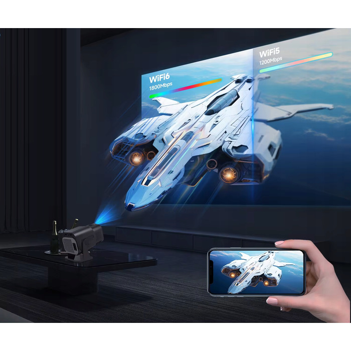 LED-проектор Heelly, 1280x720, Wi-Fi, чорний, з підтримкою USB