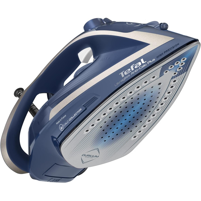 Tefal FV6830 Ultragliss Anti-Kalk Plus Steam Iron | 2800 Watts | Steam Boost: 250 g/min | 50 g/min Steam Output | Removable Scale Collector | Scratch-Resistant Soleplate | Blue/White [2] Anti-Scale Expert