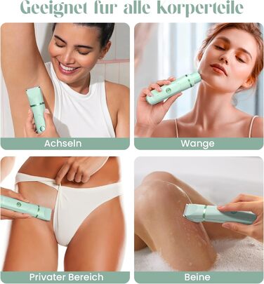 Електричний жіночий епілятор для тіла та обличчя, для інтимної зони, USB, зелений