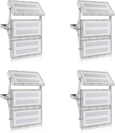 Viugreum Upgrade LED Spotlight 24000LM Spotlight Outdoor IP65 Outdoor Floodlight 6500K Floodlight Cold White Spotlight Outdoor Floodlight Floodlight with 50cm Cable for Backyard Driveway Garage Hallway (4 PACK 300W)