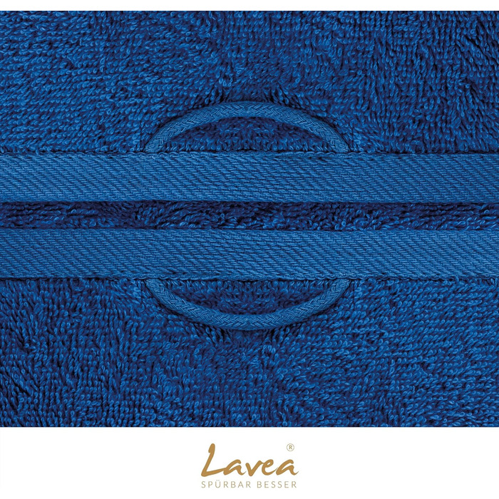 Набір махрових рушників Lavea Elena з 100% бавовни, 10 предметів, Royalblau (Королівський синій) — 4 рушники для рук, 2 банні, 2 гостьові та 2 рукавички