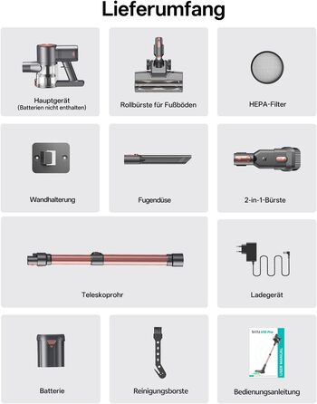 Бездротовий акумуляторний пилосос Vexilar V10PRO 6-в-1 з LED, потужність 450W, час роботи 45 хв, сила всмоктування 45000Pa. Підходить для твердих поверхонь, килимів та видалення шерсті тварин. Компактний, легкий, з телескопічною трубою. Колір: Рожевий.