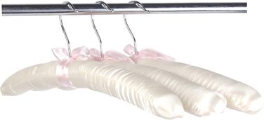 LOHAS Home 10-Pack Clothes Hangers with Anti-Rust Hooks and Satin Padding, Gorgeous, Pale Ivory Satin Padded Clothes Hangers, Cream White
