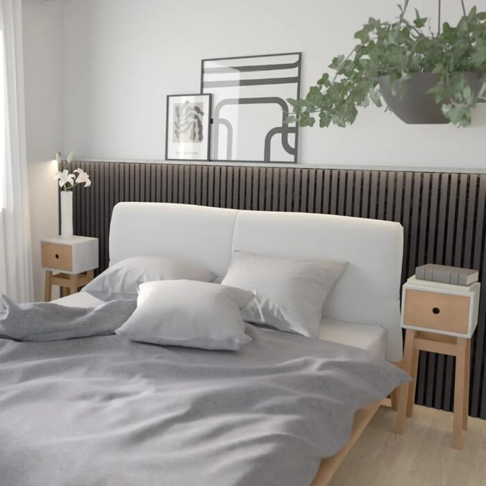 Акустичні настінні панелі HORI з імітацією дерева для шумопоглинання та декору стін, 120x60x2.1 см, колір 3D Венге