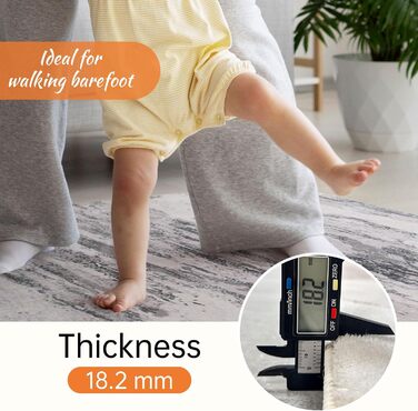 Килим Safunion для вітальні: великий сучасний абстрактний килим з коротким ворсом, м'який килим для спальні (абстрактний, слонова кістка/багатобарвний, 80 x 120 см)