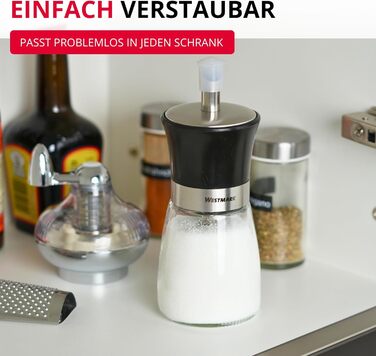 Дозатор для цукру Westmark Blacky, 190 мл, скло/нержавіюча сталь/пластик