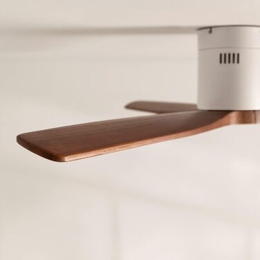 Вентилятор стельовий WINDCALM ABS білий з імітацією темного дерева, Wi-Fi, пульт, 40W, Ø132cm, 6 швидкостей, таймер, DC-двигун, літньо-зимовий режим, без освітлення