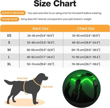 Світловідбиваючий нашийник для собак великих порід з LED підсвічуванням, акумуляторний, регульований, 3 режими освітлення, висока видимість (Чорний, XS)