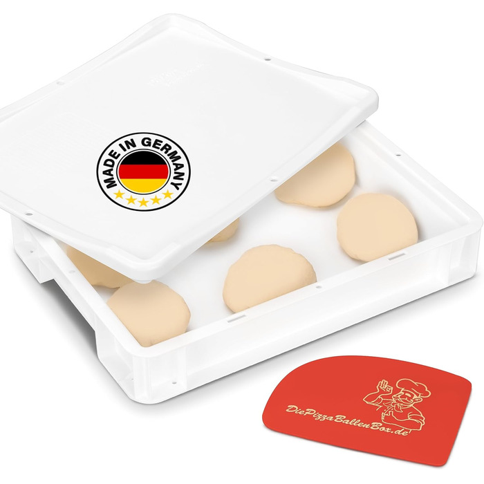 Pizza Ball Box Proofing Box for Pizza Dough Sourdough Yeast Dough Food Grade 30x40x8 cm (1 Box with 1 Lid) white
