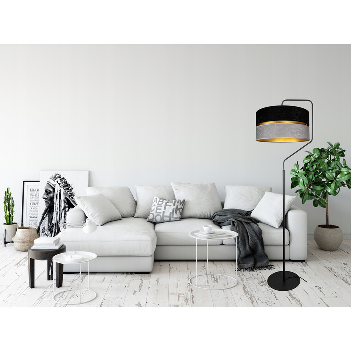 Підлогова лампа Glimex MODERN E27 60 Вт, чорний, сірий, жовтий