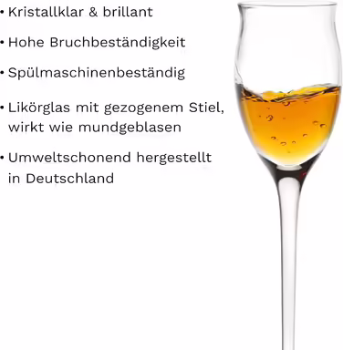 Stölzle Lausitz Liqueur Glasses Quatrophil 6-Piece Set 65ml – Elegant Snifter Glasses with Stem, ideal for Liqueurs & Spirits – High-Quality Grappa Glasses made in Germany – Dishwasher & Shockproof