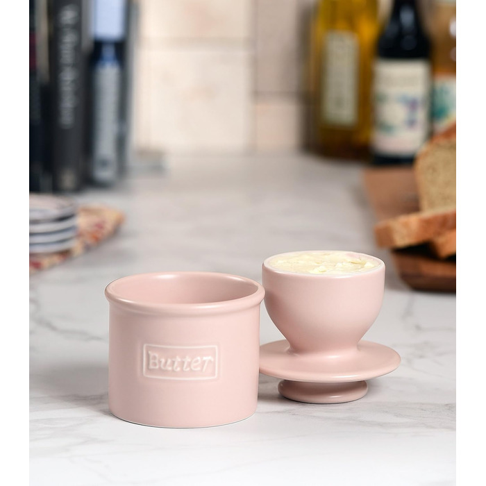 BB-CCSAND The Original Crock by L. Tremain, Cafe Collection-Pale, Bone China, Light Sandalwood, Matte