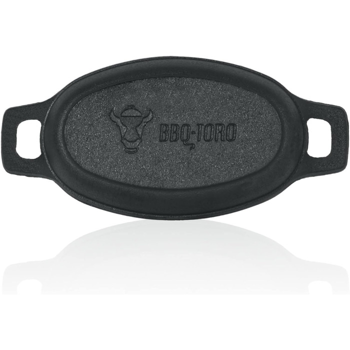 Набір овальних чавунних сковорідок BBQ-Toro 20x9,5 см, 6 шт, для гриля та сервірування, вже прожарені
