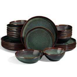 Сервіз Joyfair на 6 осіб, 24 предмети, кераміка, реактивний Tundra Green