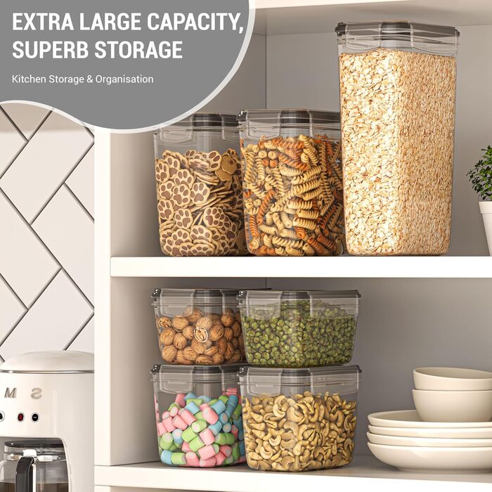 Набір контейнерів для зберігання GREEN MORE 39L, 25 шт. з кришкою, герметичні, BPA-free, для кухні, для борошна, цукру, круп та ін.