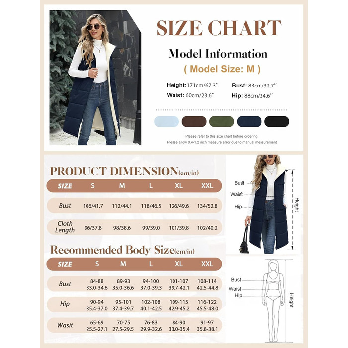 Жіноча степкова жилетка Vancavoo з капюшоном для осені/зими. Тепла жилетка з флісу, темно-синього кольору, розмір S.