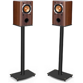 Підставка для акустики 65-85 см, регульована по висоті, дерев'яні підставки для сателітної акустики 4-10 дюймів, 20 кг вантажопідйомність, набір 2 шт. (Чорний - Метал)