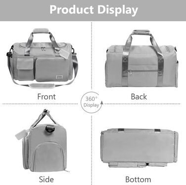 Спортивна сумка Flintronic 35L: водонепроникна дорожня сумка-валіза для подорожей, вихідних та спорту (з біркою) - синій (#5 сірий)