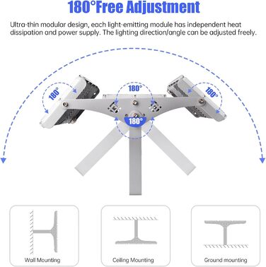 Bellanny LED Floodlight 300W 30000LM Spotlight, 6500K Cool White Light Floodlights - IP65 Waterproof Floodlight, Outdoor Wall Lights for Garden, Terrace, Garage, Sports Field, Factory, Workshop