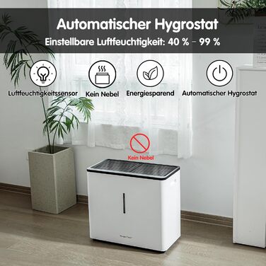 Зволожувач повітря 6L Top Fill, зволожувач повітря на основі випаровування, 1000 мл/год, автовимкнення, білий (EH22T)