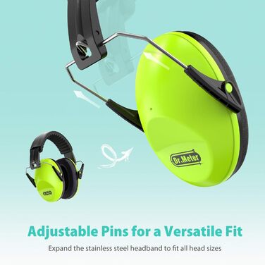 Навушники для захисту від шуму Dr.meter для дітей - пасивні навушники для школи, навчання, сну, автозму, гри на барабанах (SNR 27dB), зелені та блакитні