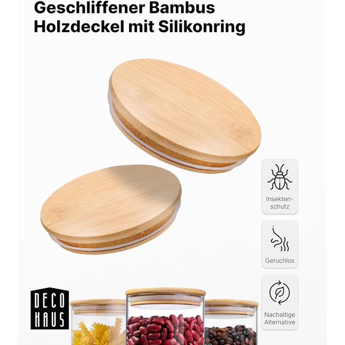 Набір контейнерів для зберігання Deco haus® 2 шт. (1,3 л) - герметичні банки для кави, цукру, крупи та інших продуктів