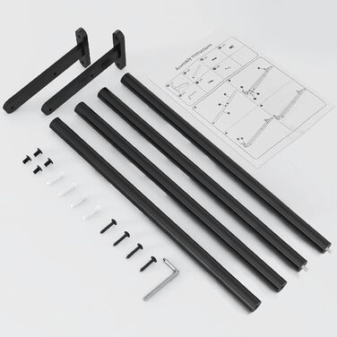 Тримач для рушників YUMORE, подвійний, з нержавіючої сталі, 80 см, чорний