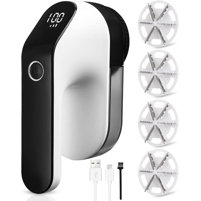 Електричний триммер для одягу Zawaer, 2000 mAh, видалення котушок, 3 швидкості, для одягу та меблів