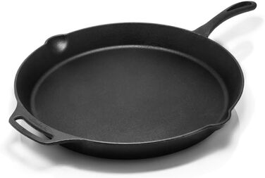 Petromax Frying Pan with Handle - Pan made of cast iron suitable for all types of grills and stovetops, gas flames, ovens, or outdoor cooking - Searing, simmering, and roasting with a non-stick effect - Diameter (40 cm)