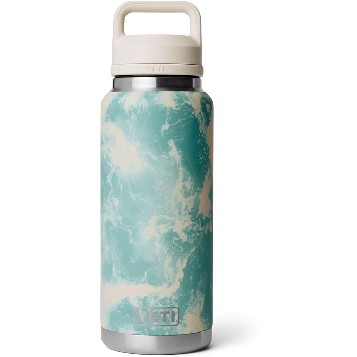 Термос-пляшка YETI Rambler 1л з нержавіючої сталі з герметичною кришкою Chug Cap для гарячих та холодних напоїв, Charcoal