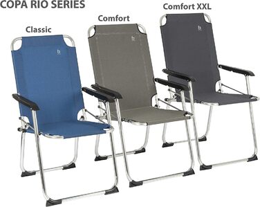 Крісло для кемпінгу Bo-Camp Copa Rio Comfort: складане, чорне, для відпочинку на природі та риболовлі