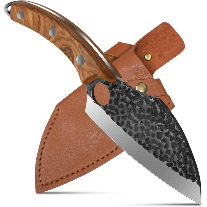 Кухонний ніж шеф-кухаря Plys 20см: професійний ніж з вуглецевої сталі з ергономічною ручкою