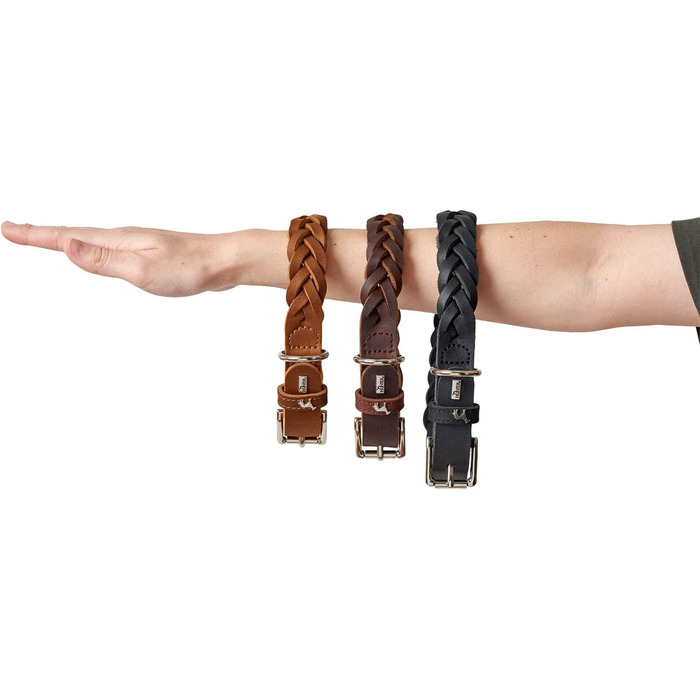 Нашийник для собак Hunter Solid Education, шкіряний, ручної роботи, темно-коричневий, розмір S-M