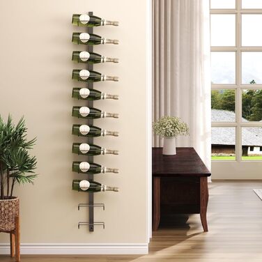 Wall-mounted wine rack for 12 wine bottles, removable wine storage organizer, wall mount, wine bottle display holder, towel rack, used as one or four, for kitchen, bar, or wine cellar.