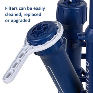 Trailgo Pro Water Purifier Water Treatment System for Survival - High-Volume Hand Pump Portable Water Filter for Group Camping, Backpacking, Emergency Preparedness - 3-Stage