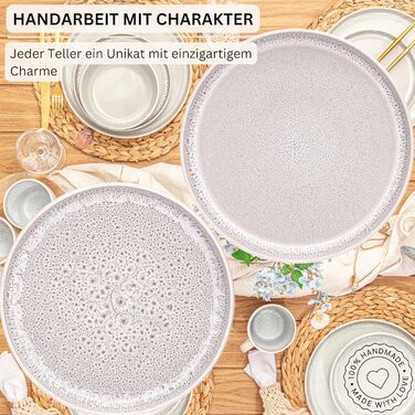 Набір посуду SÄNGER Kreta 24 частини, 6 осіб, керамічний посуд, блакитний з кремовим, VALUE COLLECTION