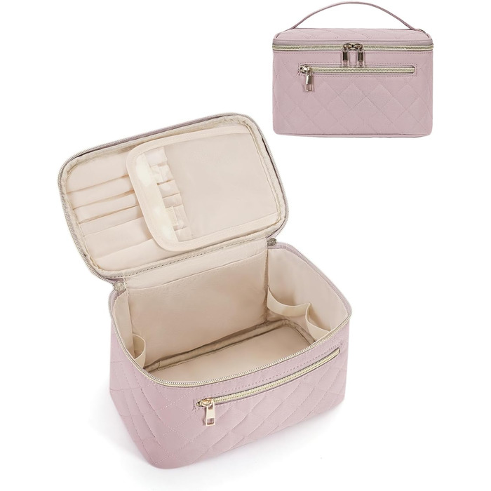 Косметичка для жінок, велика дорожня косметичка для макіяжу з відділенням для пензликів, органайзер, культик, з PU-шкіри, переносний мішечок для макіяжу, зелений (патент)