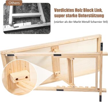 Східці для собак Hunderampe: дерев'яна, складна, регульована, до 100 кг, 30-60 см