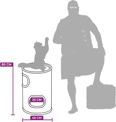 Кігтеточка Petrebels Dome, 80 см, чорна: стабільна та міцна